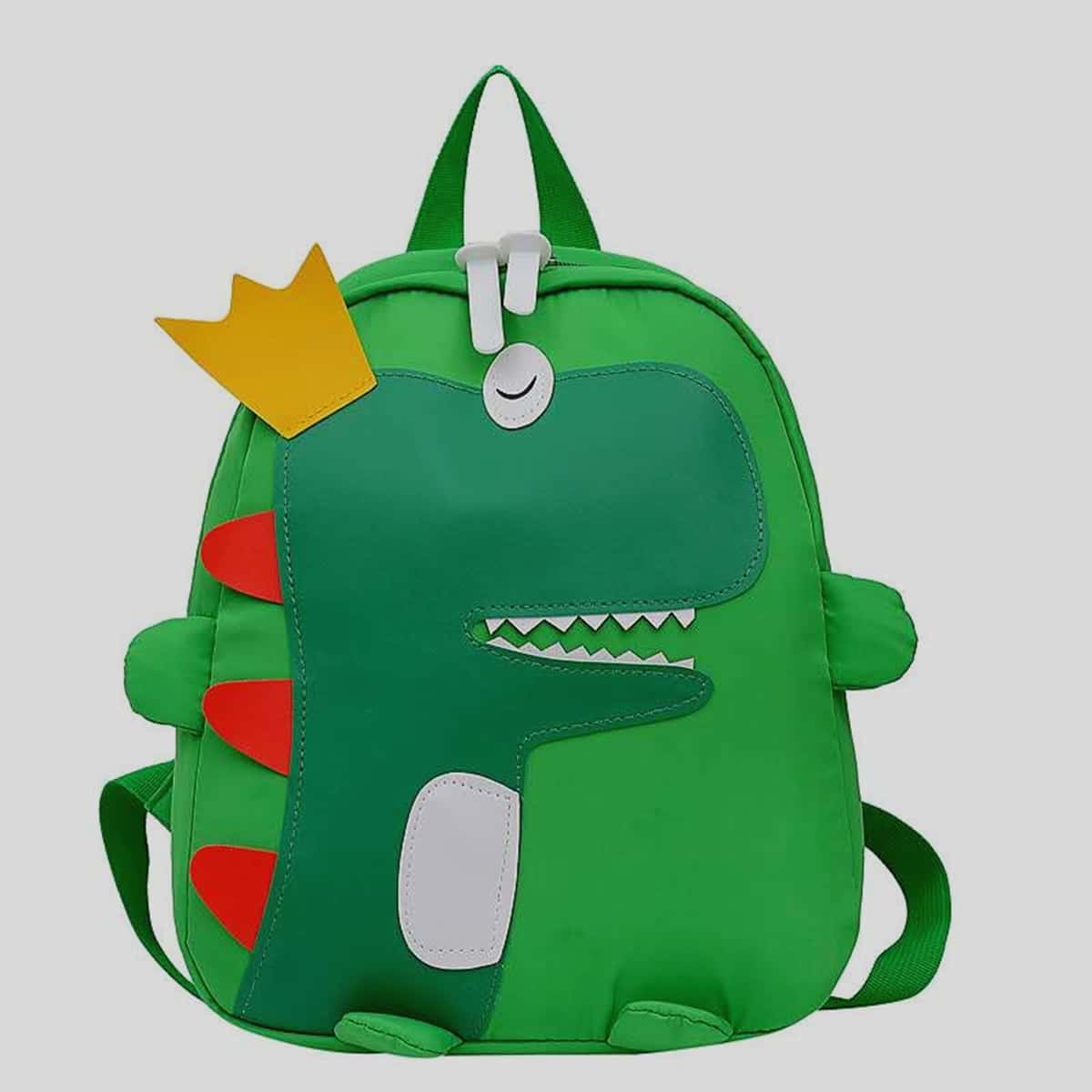 

Cartoon Dinosaur Zip Backpack, Green