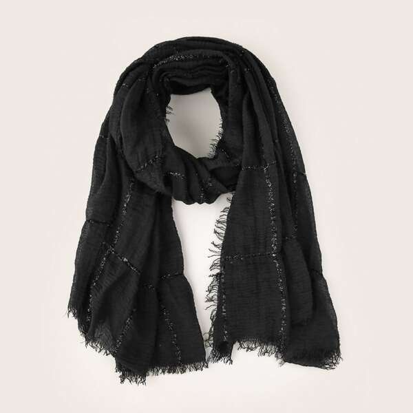 

Raw Hem Scarf, Black