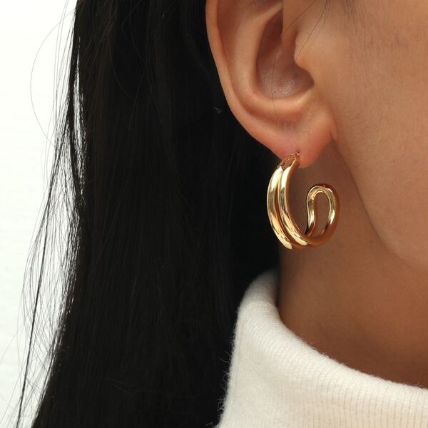 

Gold Cuff Hoop Earrings