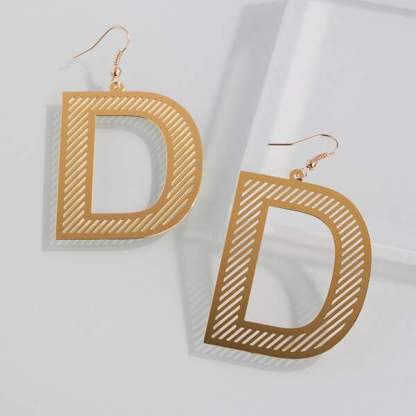 

Gold Letter Drop Earrings