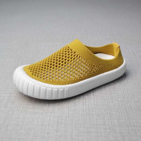 

Toddler Boys Minimalist Knit Flat Mules, Yellow