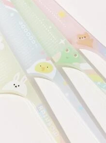 1 件随机颜色动物印花发梳，细长手柄造型梳，适合所有发质的分发，美发沙龙工具家居用品，男女通用的发刷套装，适合湿发或干发