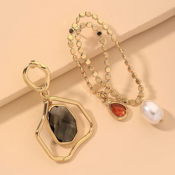 

Mismatched Crystal Drop Earrings, Multicolor
