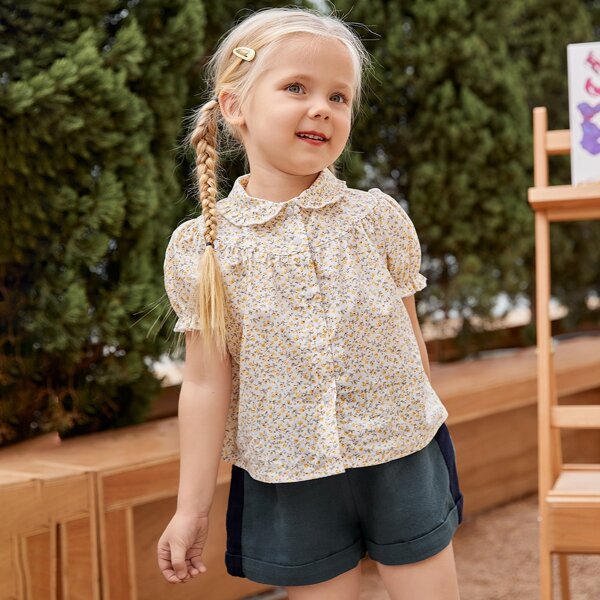 

Toddler Girls Puff Sleeve Ditsy Floral Blouse, Multicolor