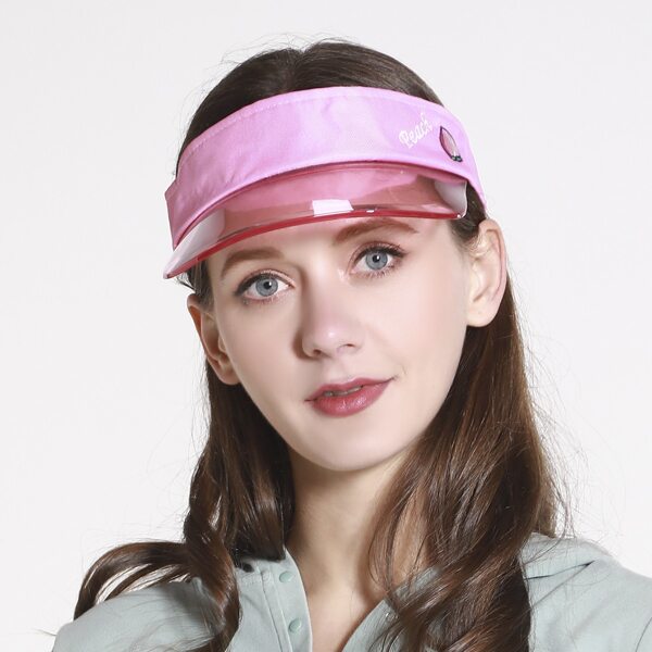 

Letter Embroidery Visor Hat, Pink