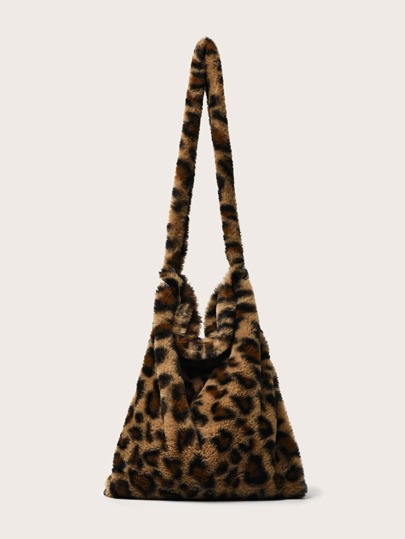 leopard fluffy bag