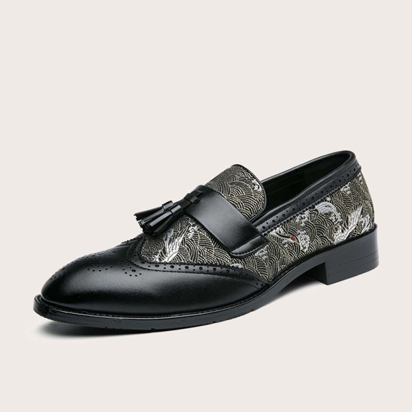 

Men Tassel Decor Dress Shoes, Black