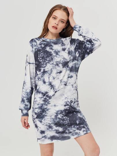 Tie Dye Raglan Sleeve Dress