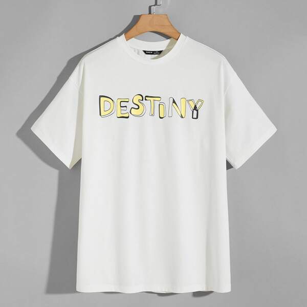 

Men Letter Graphic Tee, White