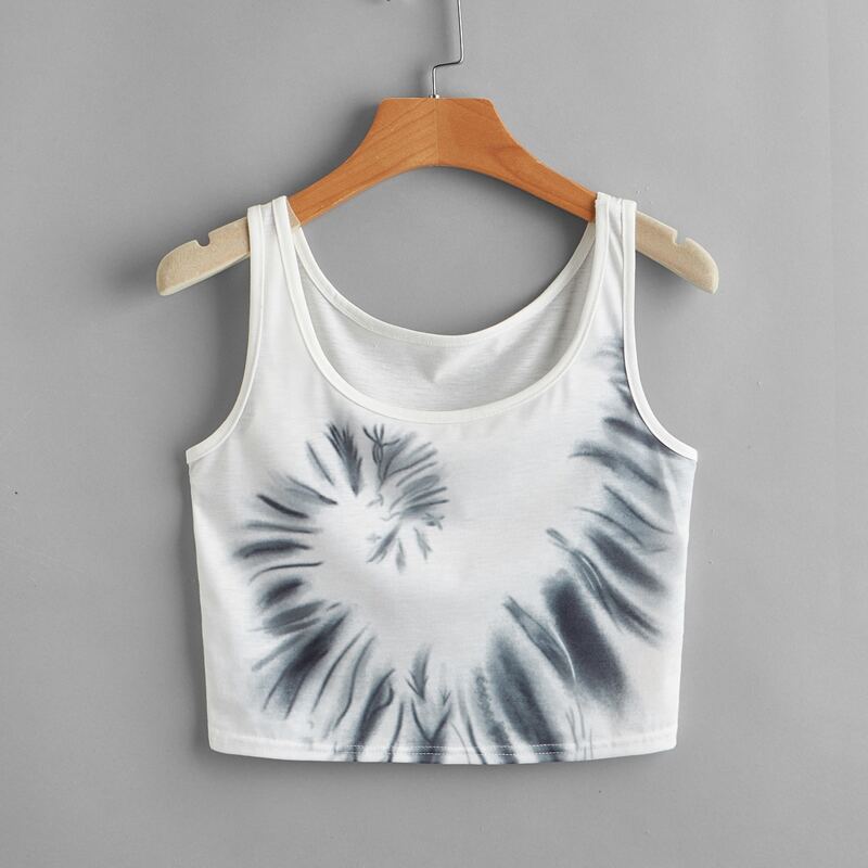 

Tie Dye Crop Tank Top, Multicolor