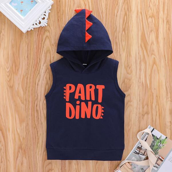 

Toddler Boys Letter Graphic 3D Patched Hoodie, Navy blue