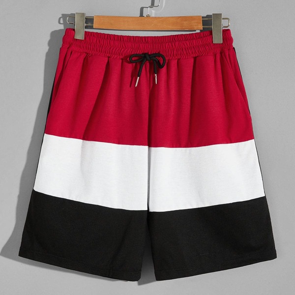 

Men Cut And Sew Drawstring Shorts, Multicolor