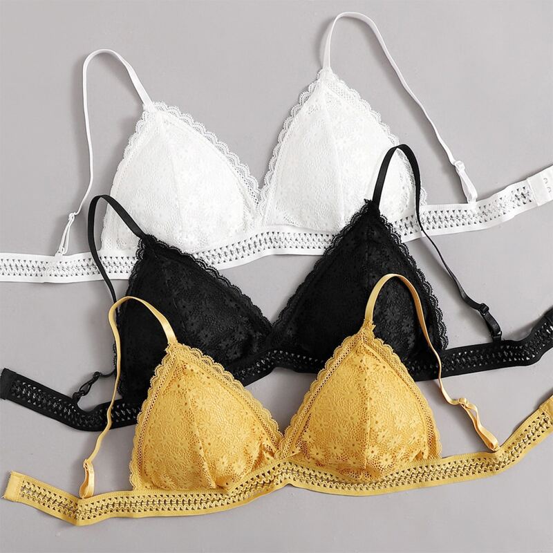 

3pack Lace Bralette Set, Multicolor