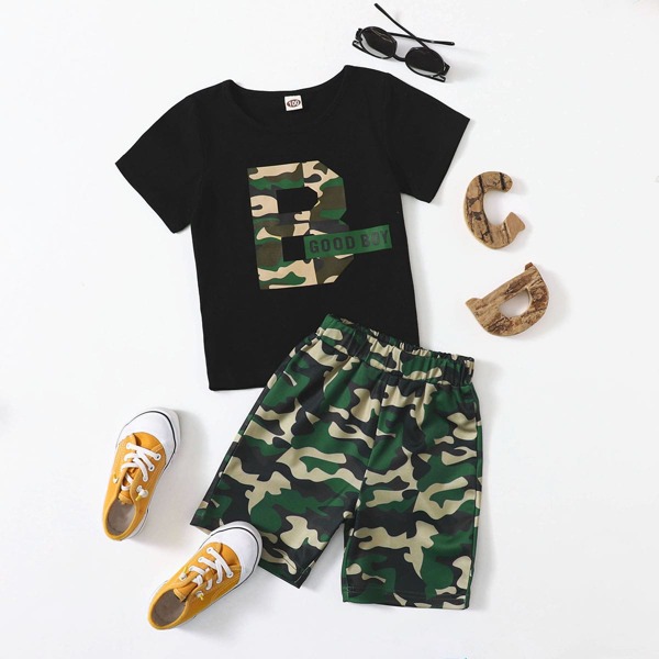 

Toddler Boys Camo Print Tee & Shorts, Multicolor