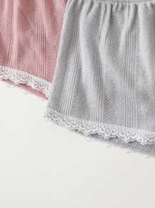 Young Girls 6 Packs Lace Insert PJ Set - Multicolor - View 5