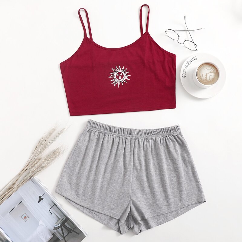 

Sun Graphic Shorts PJ Set, Multicolor
