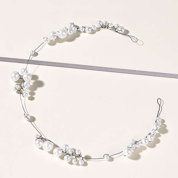 

Faux Pearl Decor Hair Accessory, White