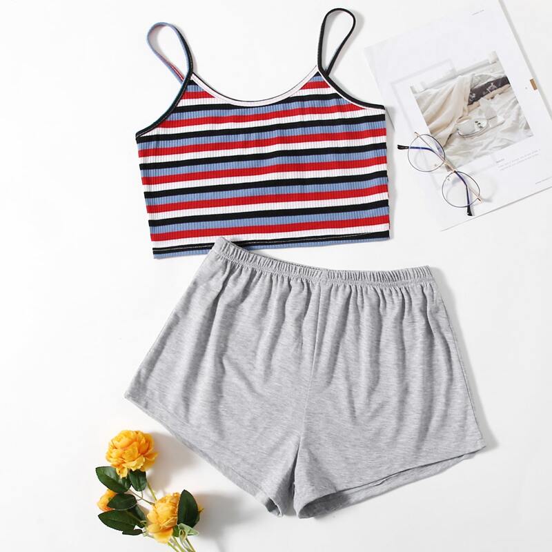 

Striped Shorts PJ Set, Multicolor