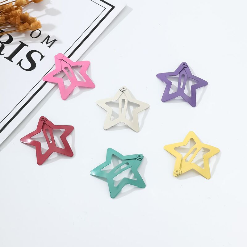 

6pcs Star Hair Clip, Multicolor