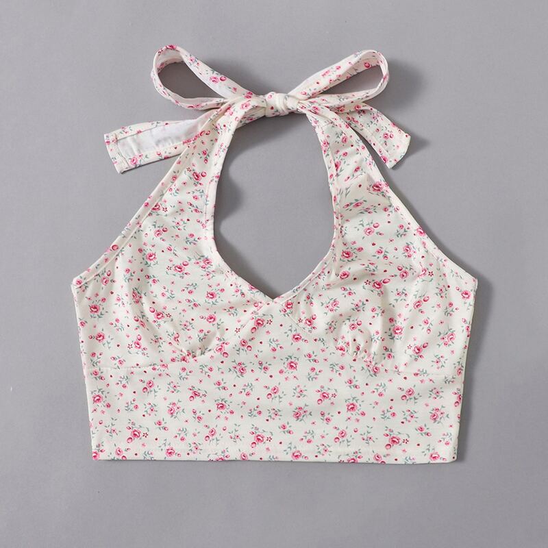 

Ditsy Flower Halter Crop Top, Multicolor