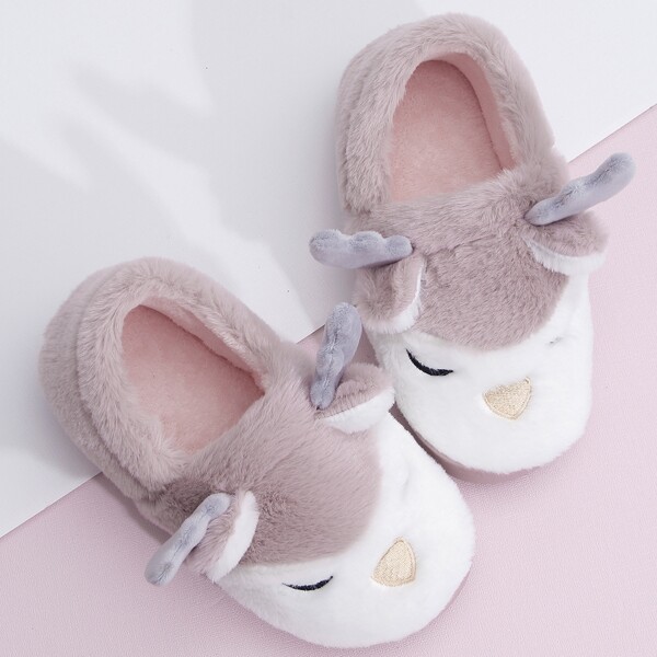 

Cartoon Design Fluffy Slippers, Dusty pink