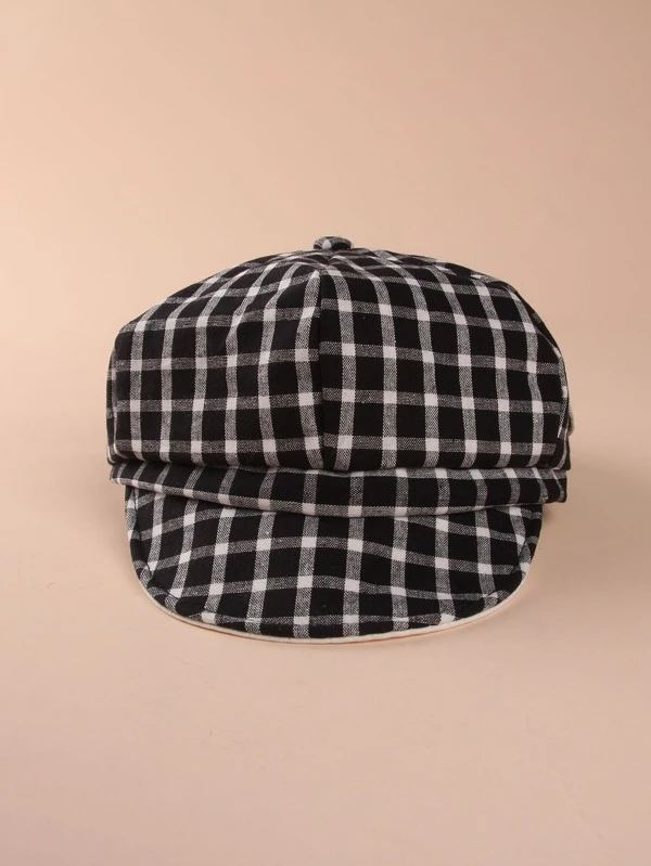 Bebe Casquette Gavroche A Carreaux Shein