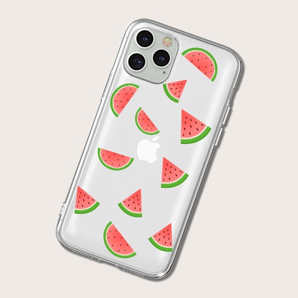 

Прозрачный чехол для iPhone с принтом арбуза, Многоцветный