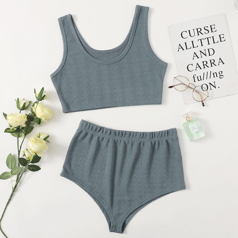 

Solid Tank Lounge Set, Dusty blue