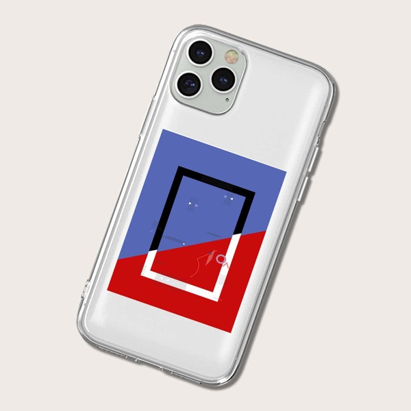 

Color Block Geometric Pattern iPhone Case, Multicolor
