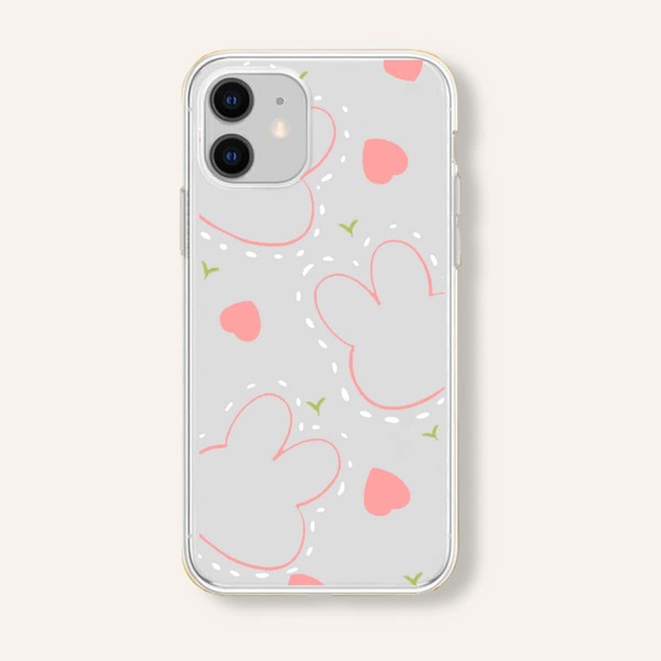 

Heart Print Clear iPhone Case