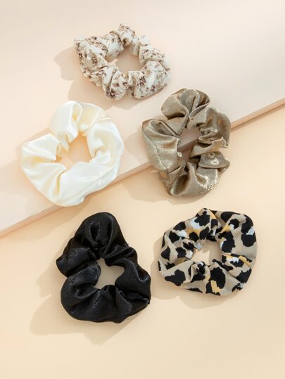 سكرنشي بطباعة الفهد 5 قطع