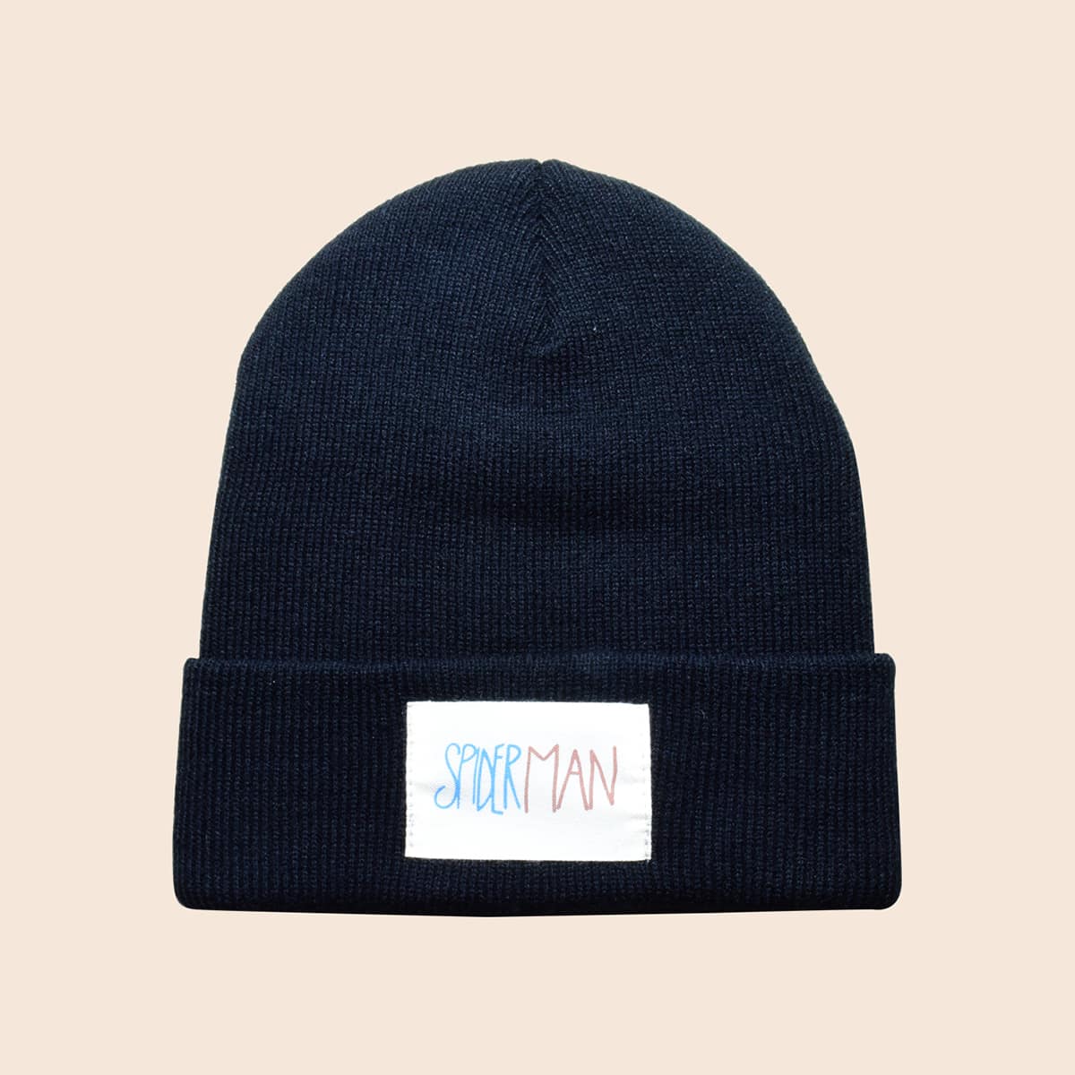 

Guys Letter Patch Beanie, Black