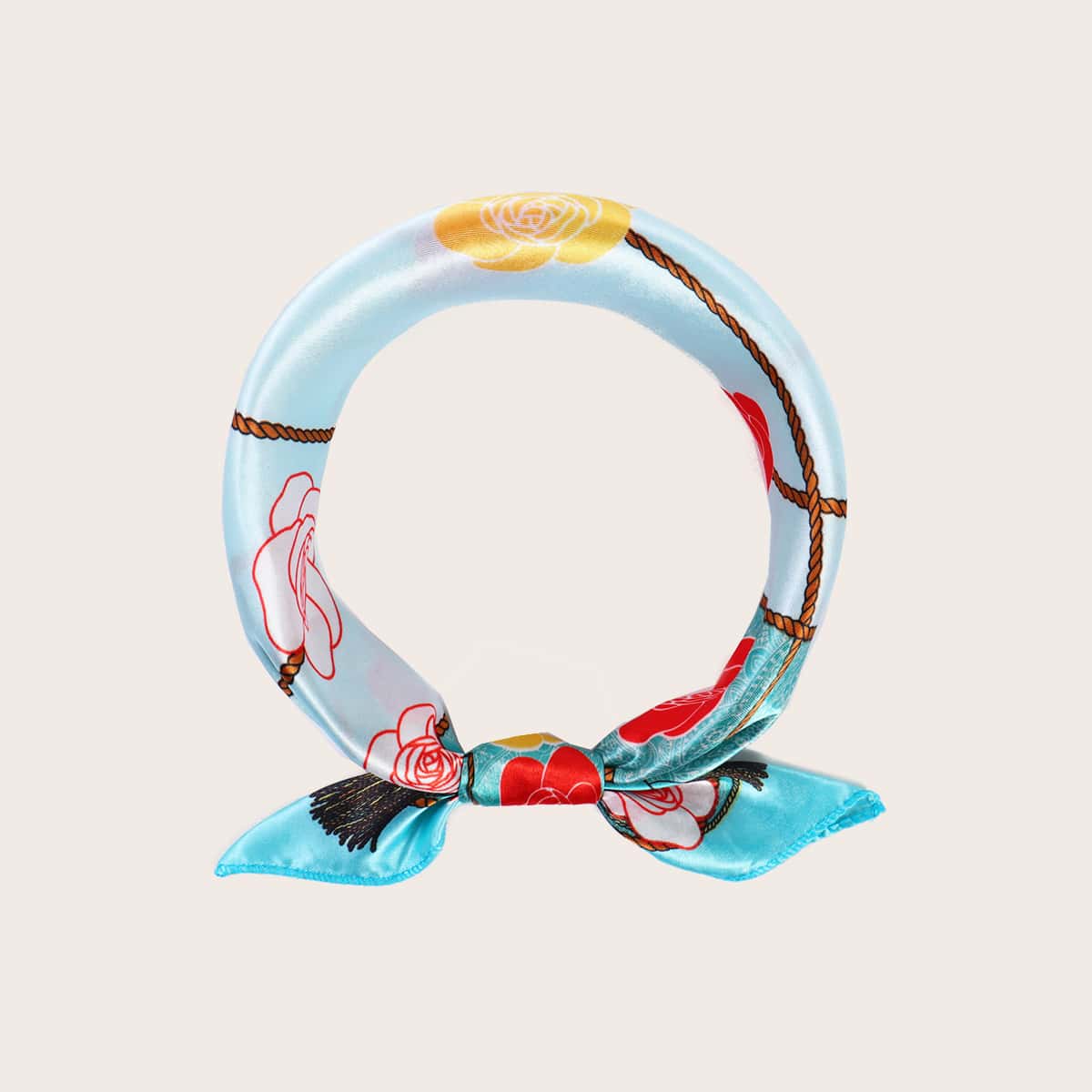 

Floral & Tassel Print Bandana, Multicolor