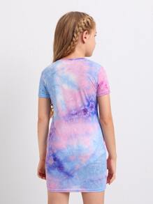 SHEIN 女孩紮染合身洋裝