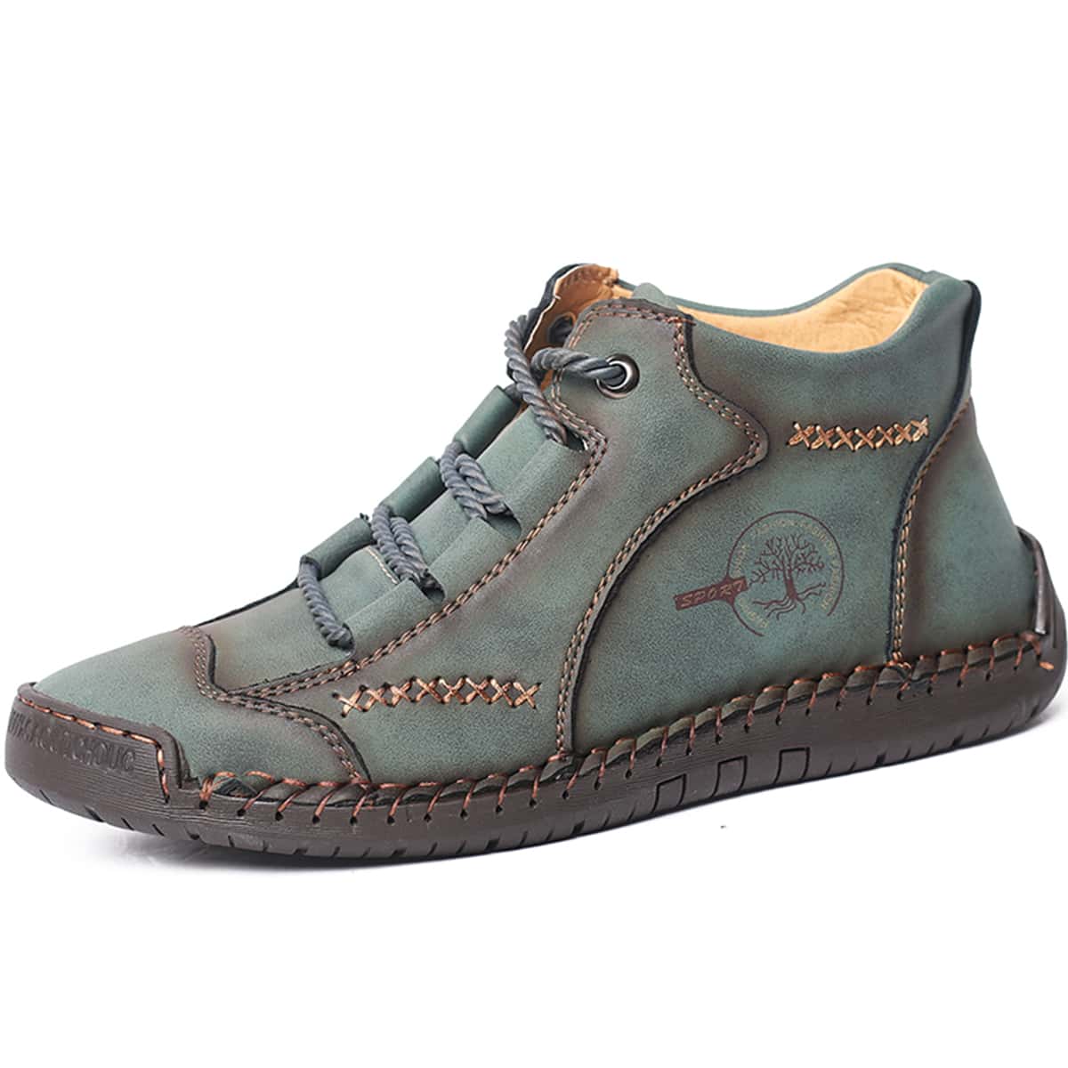 

Guys Stitch Detail Lace Up Ankle Boots, Green