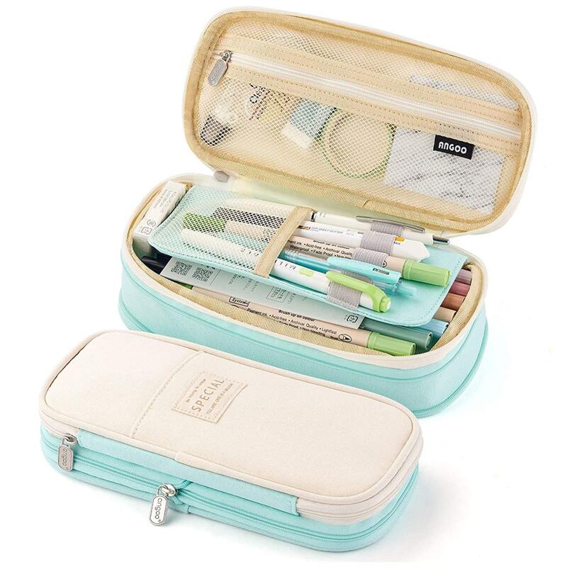 

1pc Portable Large Pencil Bag, Green