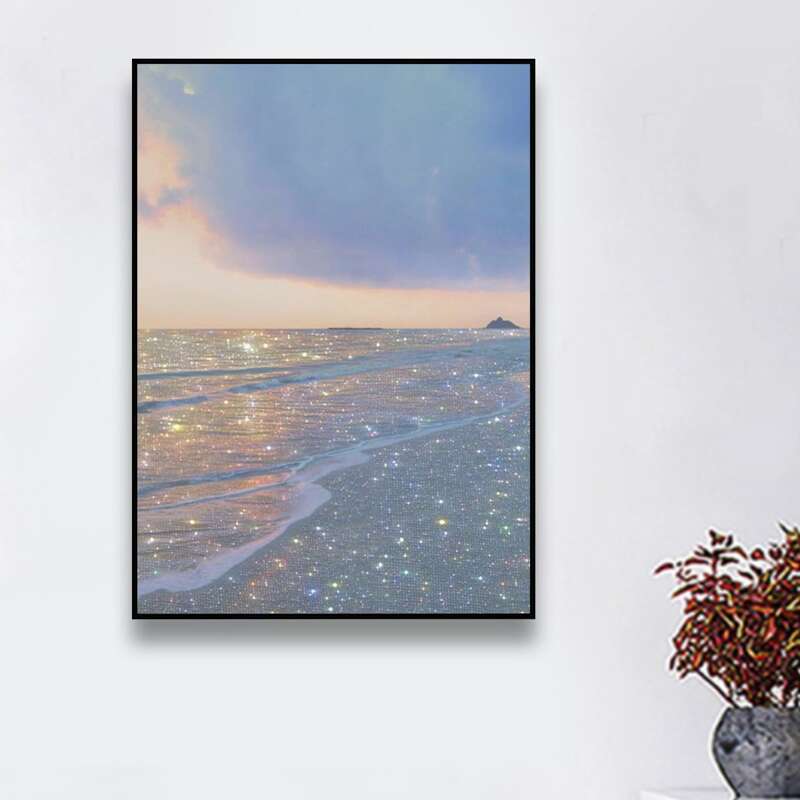 

Beach Pattern DIY Diamond Painting Without Frame, Multicolor