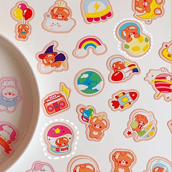 

40pcs Cartoon Graphic Random Sticker, Multicolor