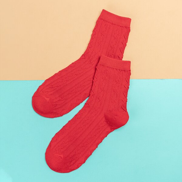 

Solid Crew Socks, Red