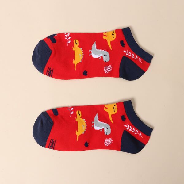 

Cartoon Graphic Socks, Red