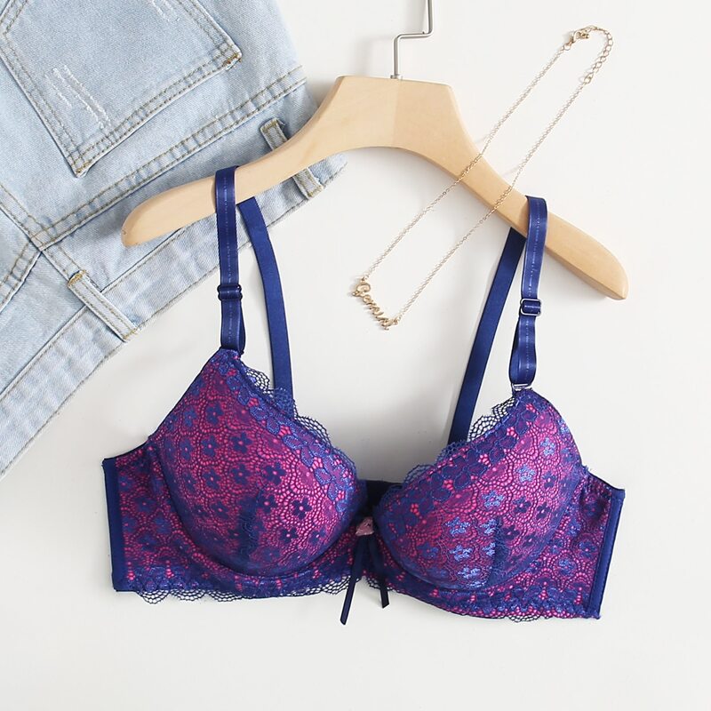 

Floral Lace Super Push Up Bra, Multicolor