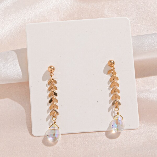 

Crystal Decor Drop Earrings, Gold