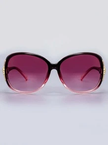 1pc Women's Round Pc Sunglasses With Fox Head Decor For Traveling Sunglasses Beach Sun Glasses Beach Accessories For Women Sun Glasses Sunglasses Shades - Pink - View 3