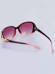 1pc Women's Round Pc Sunglasses With Fox Head Decor For Traveling Sunglasses Beach Sun Glasses Beach Accessories For Women Sun Glasses Sunglasses Shades - Pink - View 5