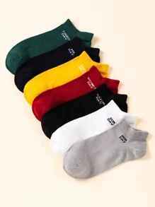 7pairs Letter Graphic Ankle Socks - Multicolor - View 1