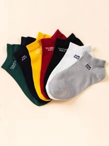 7pairs Letter Graphic Ankle Socks - Multicolor - View 2