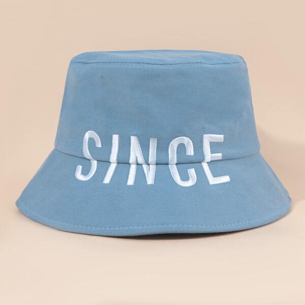 

Letter Embroidery Bucket Hat, Blue
