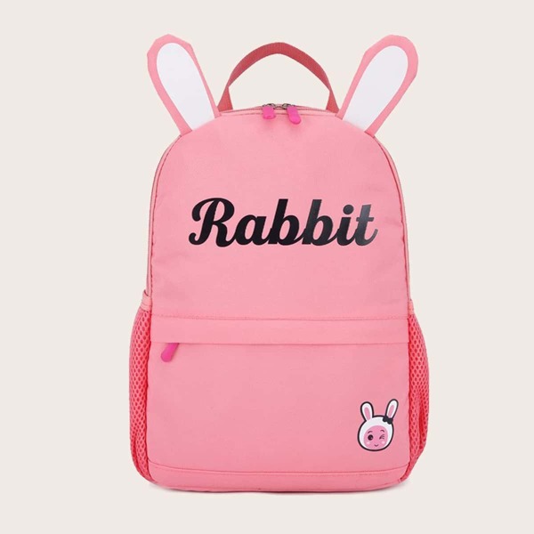 

Girls Letter Graphic Backpack, Pink