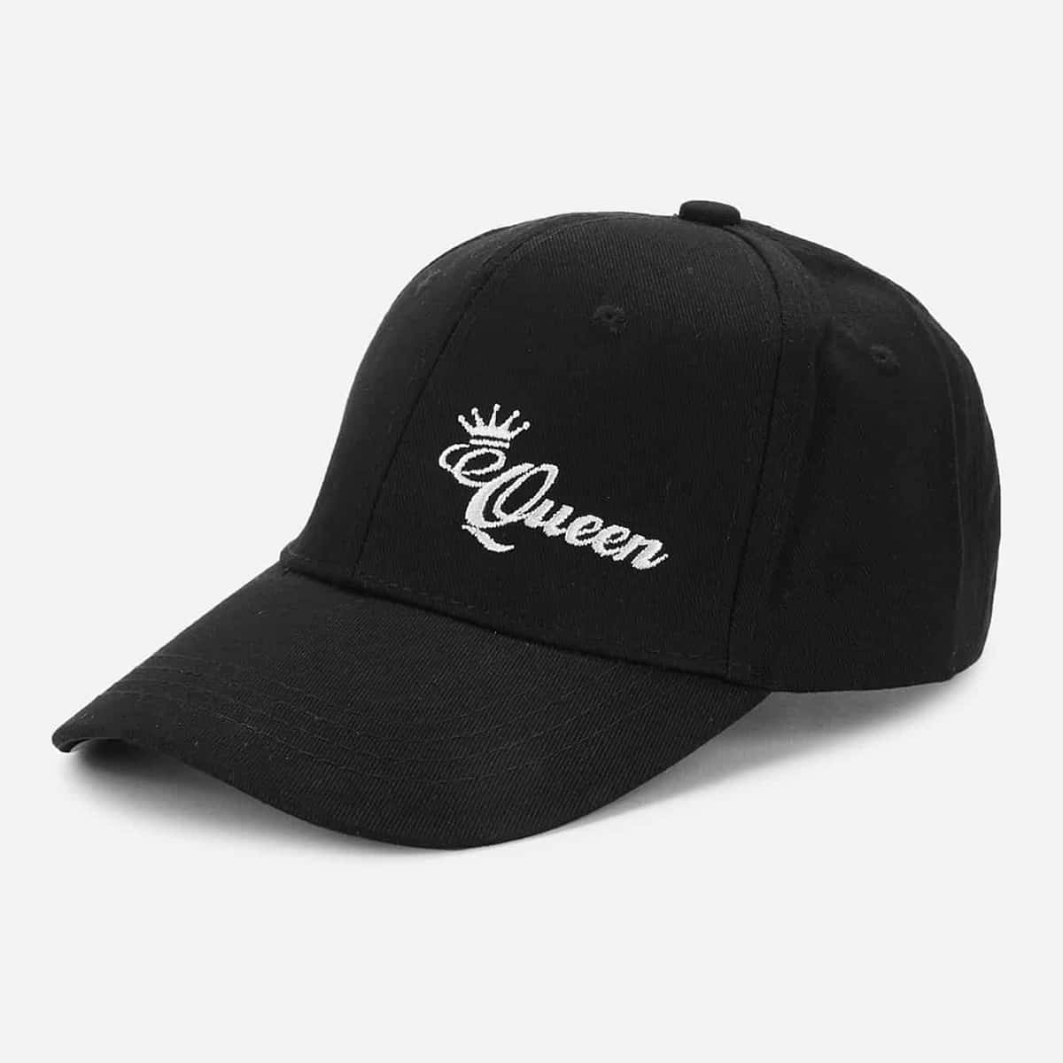 

Letter Embroidery Baseball Cap, Black