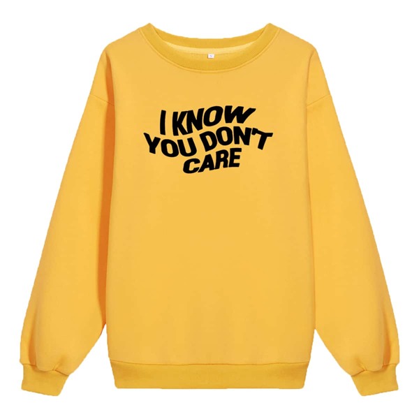 

Slogan Graphic Thermal Lined Sweatshirt, Yellow